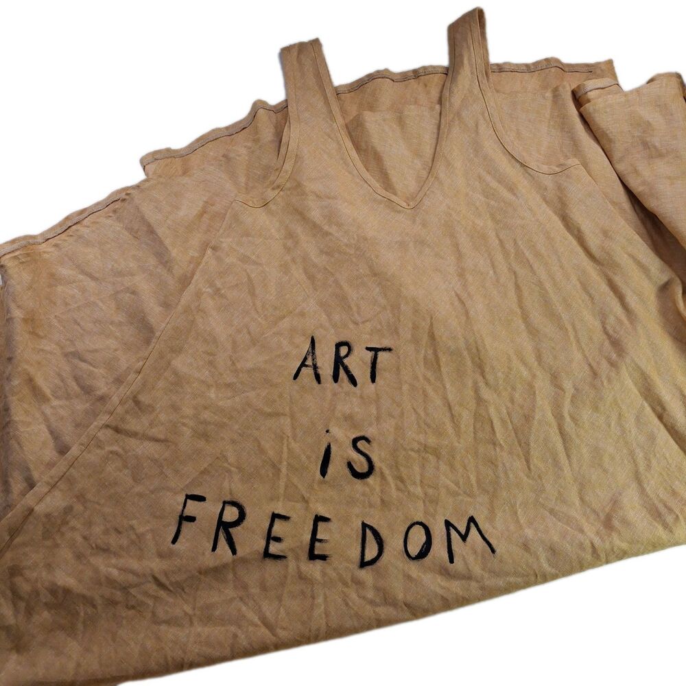 Art Is Freedom Ana Vasconcelos Dress Made In Portugal Designer Oversized Linen